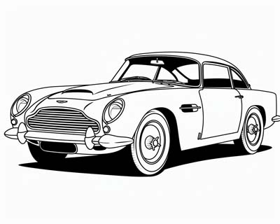 aston martin DB5 coloring page