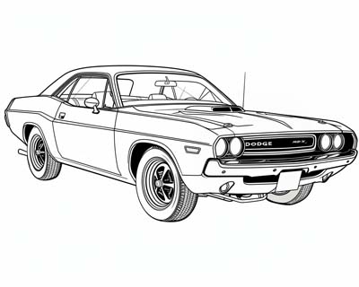 dodge challenger coloring page