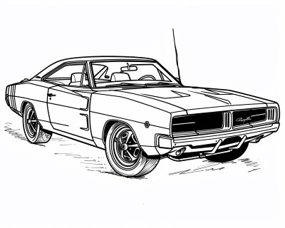 dodge charger coloring page