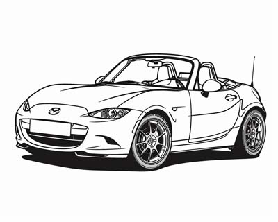 mazda mx-5 miata coloring page