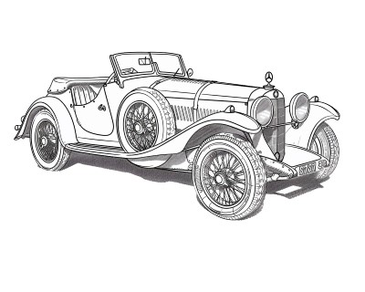mercedes benz SSKL coloring page