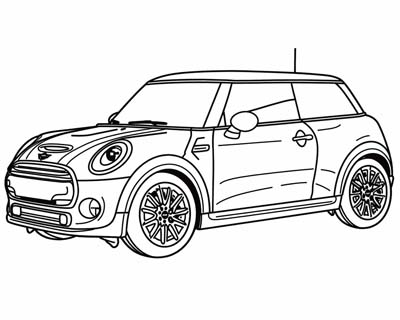 Mini Cooper coloring page