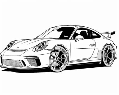 Porsche 911 coloring page