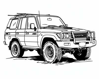 toyota land cruiser coloring page