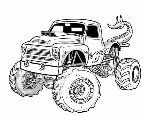 Scorpion Monster Truck Coloring Page
