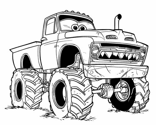 Monster Truck with Teeth Coloring Page