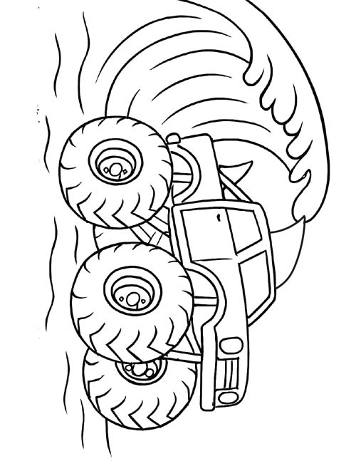 Tidal Wave Monster Truck Coloring Page