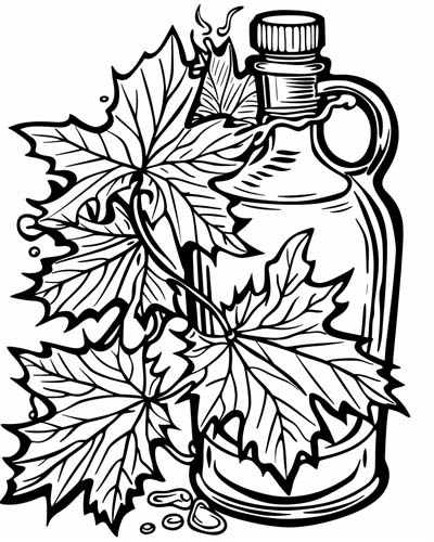 coloring page of maple syrup