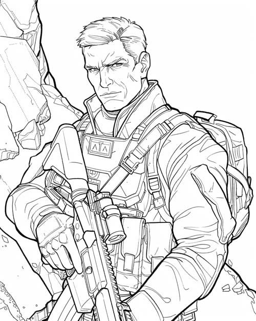 GI Joe coloring page of Duke