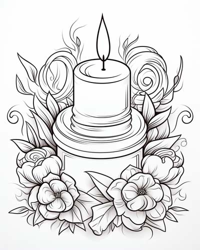 candle coloring page