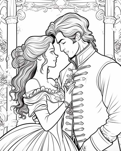 Tsar Nicholar in love coloring page
