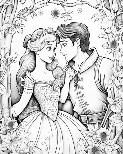 Oberon and Titania coloring page