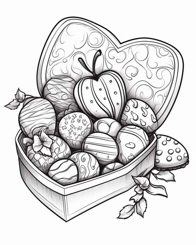 Box of Chocolates coloring page