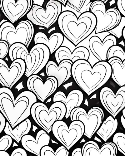 Heart art coloring page