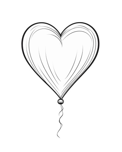 Heart balloon coloring page