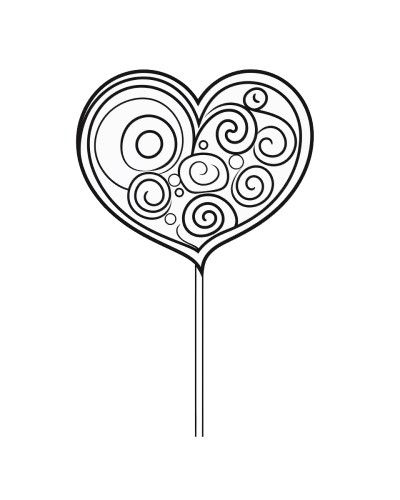 Heart Lollipop coloring page