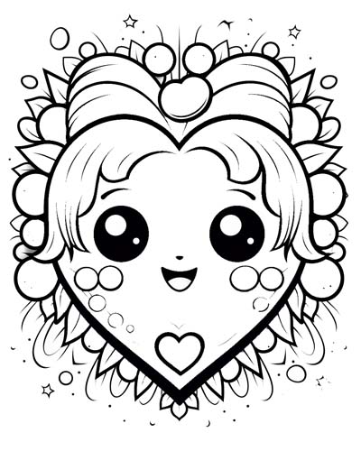Valentine's Day Happy Heart coloring page