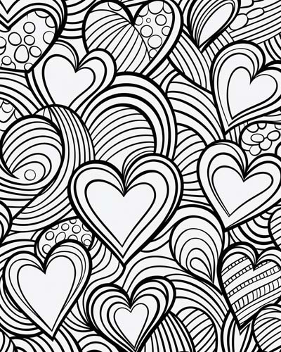 Valentine's Day Heart Art coloring page