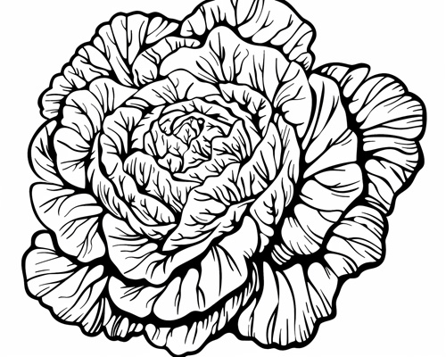 cabbage coloring page