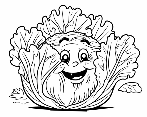 cabbage coloring page