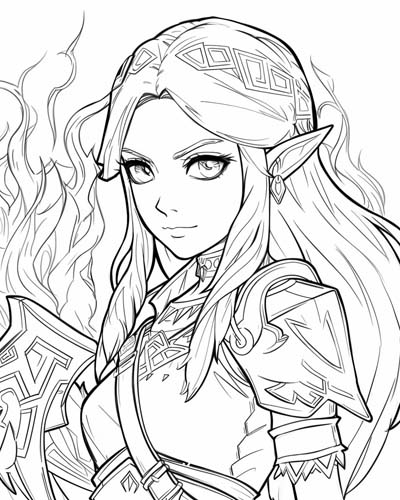 Legend of Zelda, Breath of the Wild coloring page