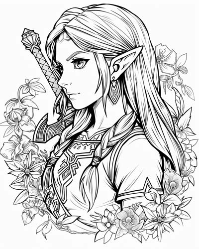 Legend of Zelda, Breath of the Wild coloring page