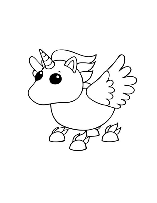 coloring page of a roblox adopt me Alicorn