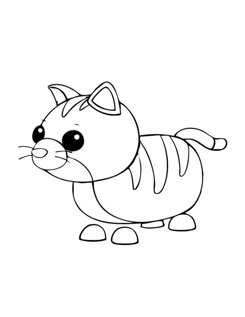 coloring page of a roblox adopt me cat