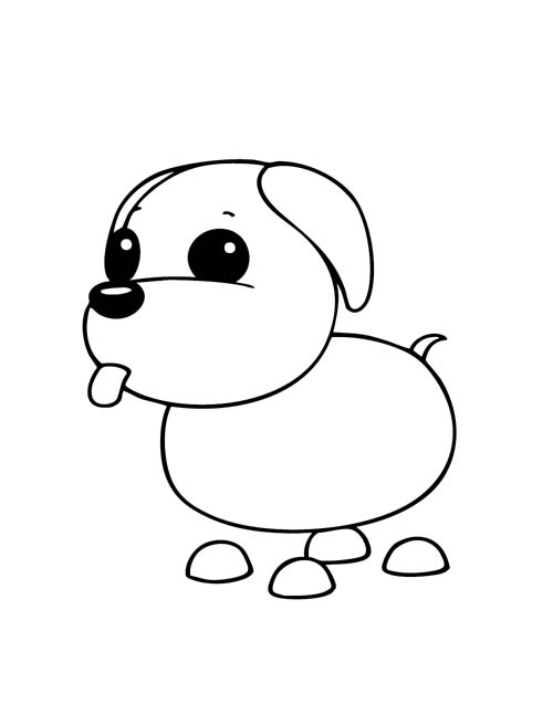 coloring page of a roblox adopt me Dog