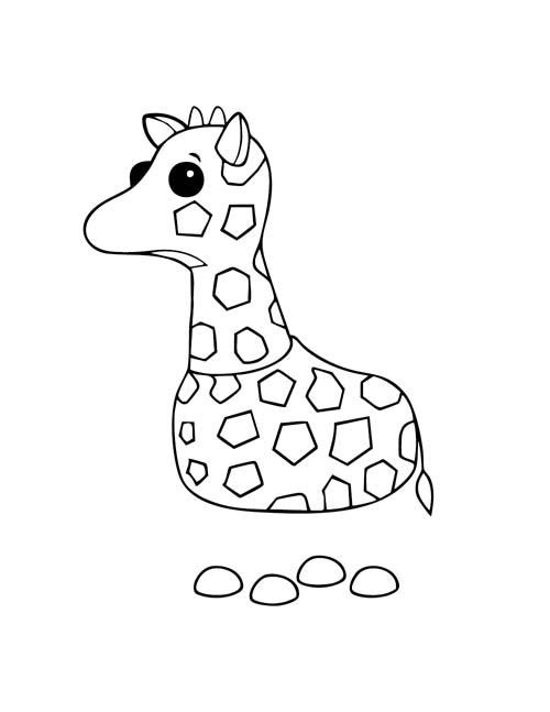 coloring page of a roblox adopt me Giraffe