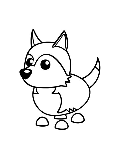 coloring page of a roblox adopt me husky