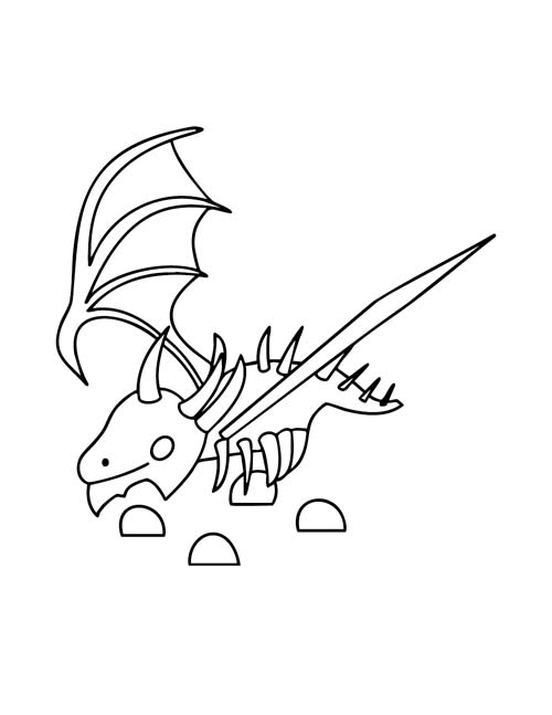 coloring page of a roblox adopt me shadow dragon