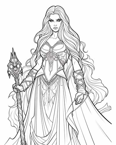 Norse goddess Hel coloring page