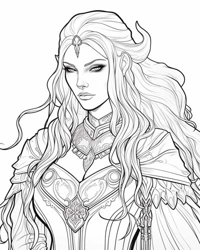 Norse goddess Hel coloring page