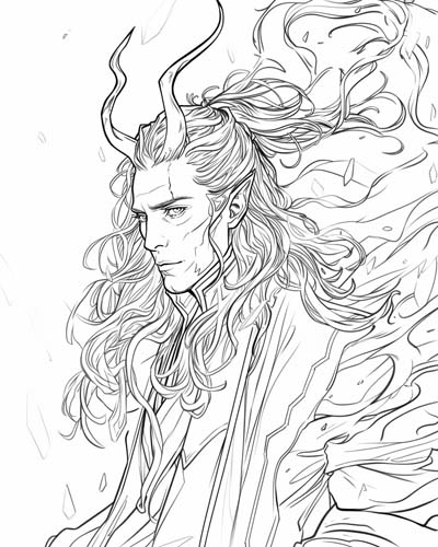 the Norse god Loki coloring page