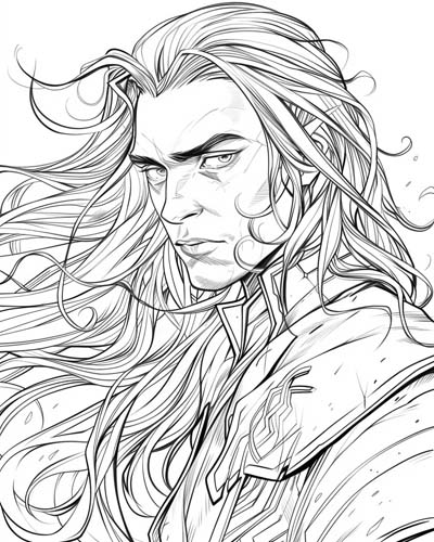 the Norse god Loki coloring page