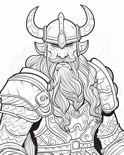 viking warriors coloring page