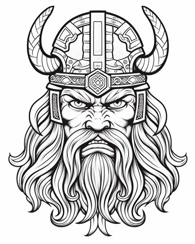 viking warriors coloring page