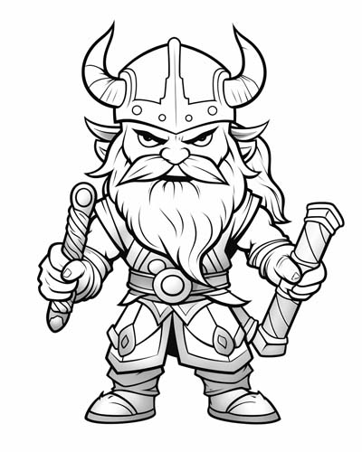 viking warriors coloring page
