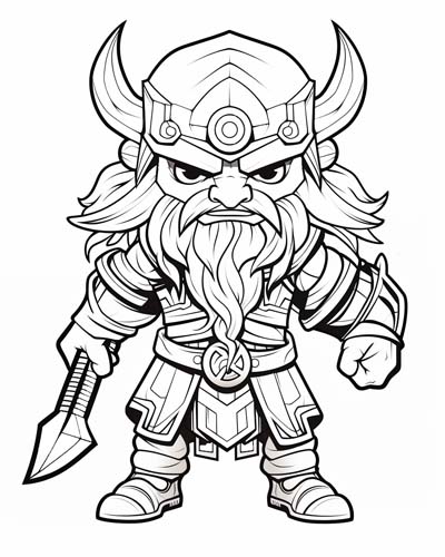 viking warriors coloring page
