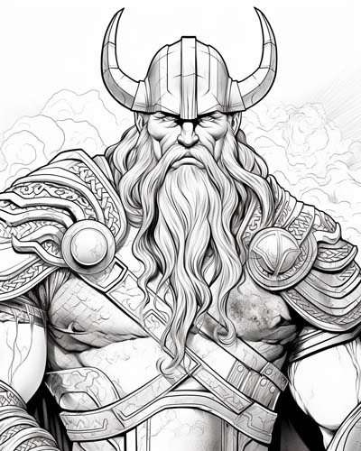 viking warriors coloring page