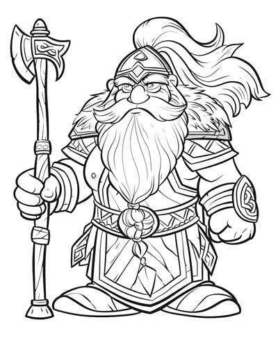 coloring page of the norse god Odin