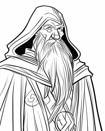 coloring page of the norse god Odin