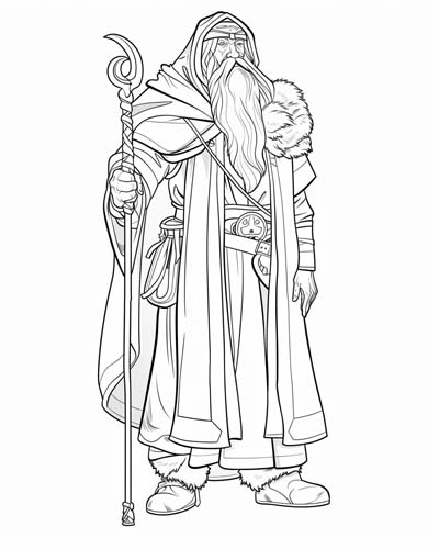 coloring page of the norse god Odin