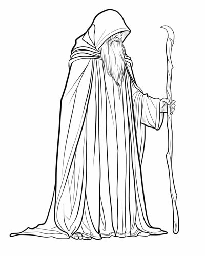 coloring page of Odin the Wanderer