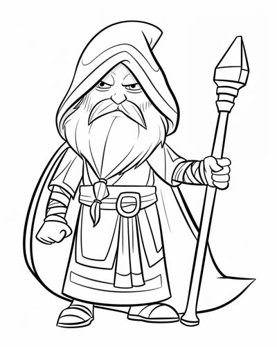 coloring page of the norse god Odin