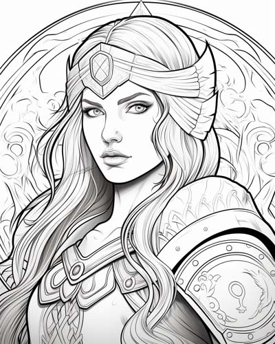viking woman coloring page