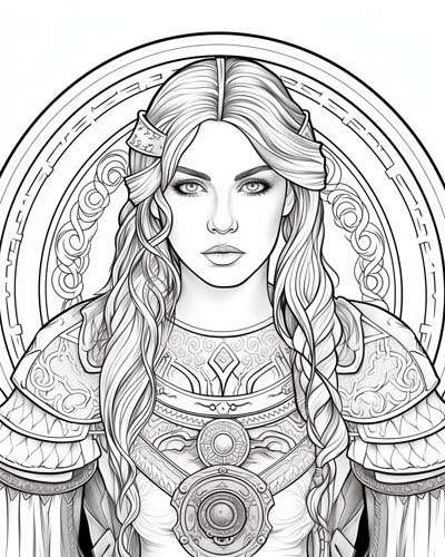 viking woman coloring page