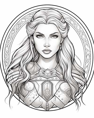 viking woman coloring page