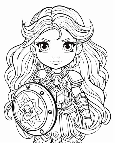viking woman coloring page